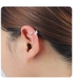 Double Gemstone Shaped Silver Ear Cuff EC-1474